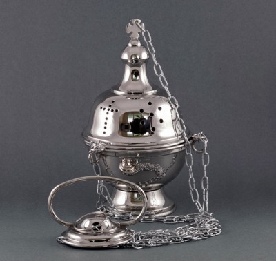 Trybularz mosiężny niklowany wys. 22 cm - TRYBULARZE, ŁÓDKI - Nowość