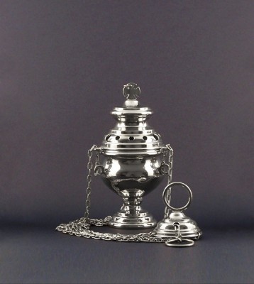 Trybularz mosiężny niklowany wys. 17 cm - TRYBULARZE, ŁÓDKI - Nowość