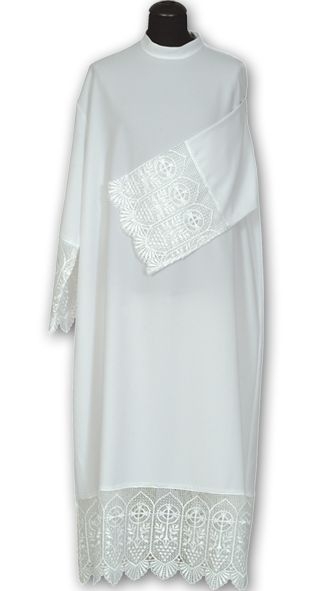 Alba kapłańska - szeroka gipiura - KOMŻE I ALBY  KAPŁAŃSKIE - Nowość