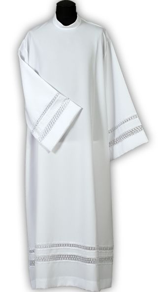 Alba kapłańska podwójna wstawka gipiurowa - KOMŻE I ALBY  KAPŁAŃSKIE - Nowość