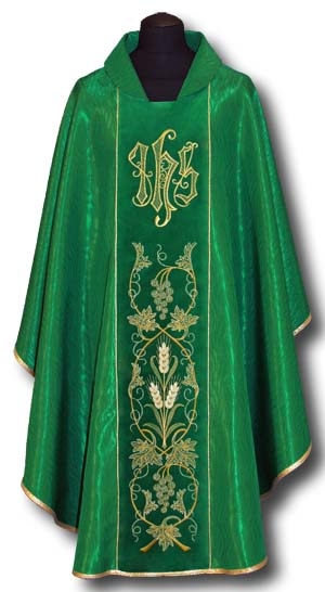 Ornat z adamaszku , pas aksamit (99) - Ornaty zielone - Nowość