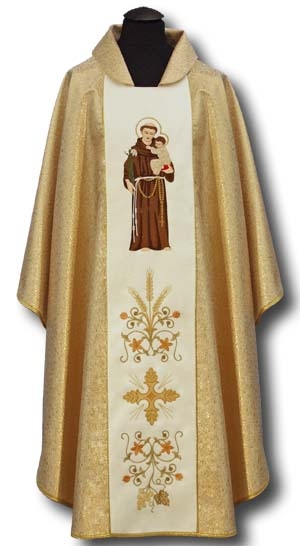 Ornat  haftowany św. Antonii z lilijką - Ornaty z wizerunkiem świętych - Nowość