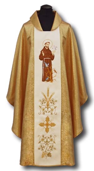 Ornat  haftowany św. Franciszek (2) - Ornaty z wizerunkiem świętych - Nowość