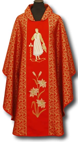 Ornat haftowany św. Karolina Kózkówna - Ornaty z wizerunkiem świętych - Nowość