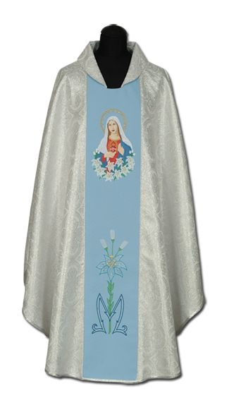 Ornat haftowany Serce Matki Bożej - Ornaty Maryjne - Nowość