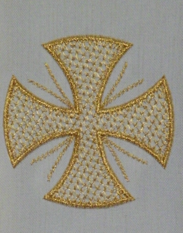 Ornat z lnu - kolory liturgiczne krzyż - Ornaty lniane - zdjęcie 5 - Ornat z lnu - kolory liturgiczne