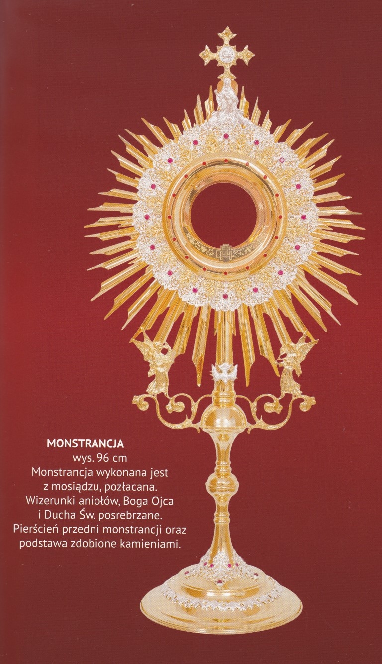 Monstrancja pozłacana wys. 96 cm (2) - MONSTRANCJE - zdjęcie 2 - Monstrancja pozłacana wys. 96 cm (2)