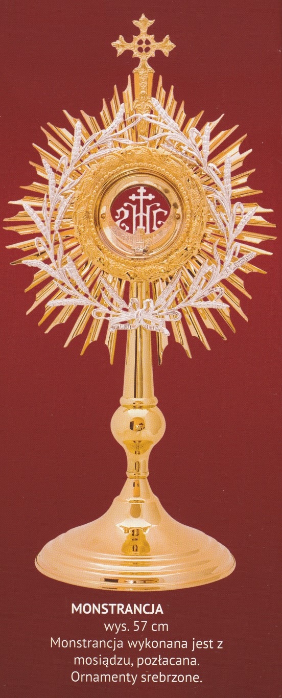 Monstrancja pozłacana wys. 57 cm (9) - MONSTRANCJE - zdjęcie 2 - Monstrancja pozłacana wys. 57 cm (9)