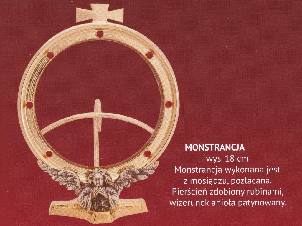 Monstrancja pozłacana, hostia 125mm,  wys. 18 cm (14) - MONSTRANCJE - zdjęcie 2 - Monstrancja pozłacana, hostia 125mm,  wys. 18 cm (14)