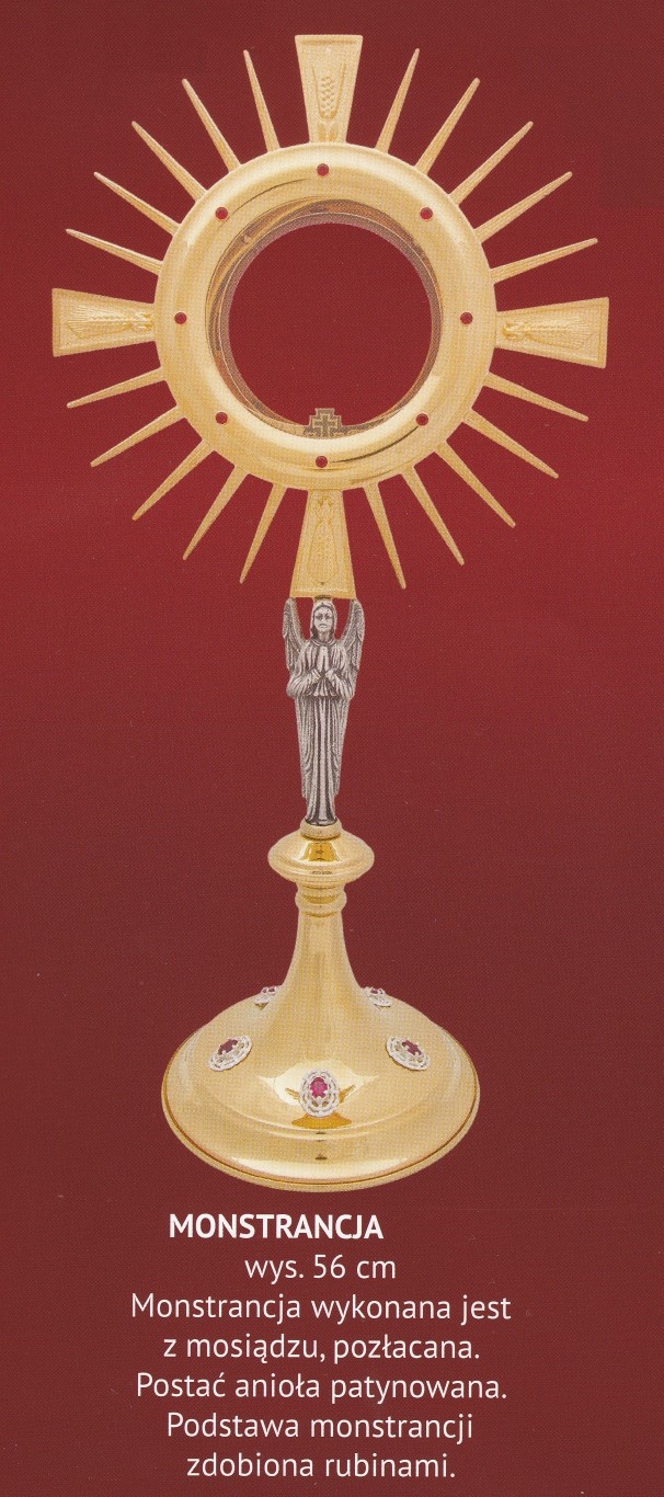 Monstrancja pozłacana wys. 56 cm (16) - MONSTRANCJE - zdjęcie 2 - Monstrancja pozłacana wys. 56 cm (16)