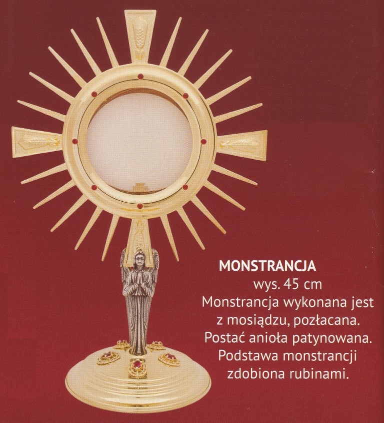 Monstrancja pozłacana wys. 45 cm (17) - MONSTRANCJE - zdjęcie 2 - Monstrancja pozłacana wys. 45 cm (17)