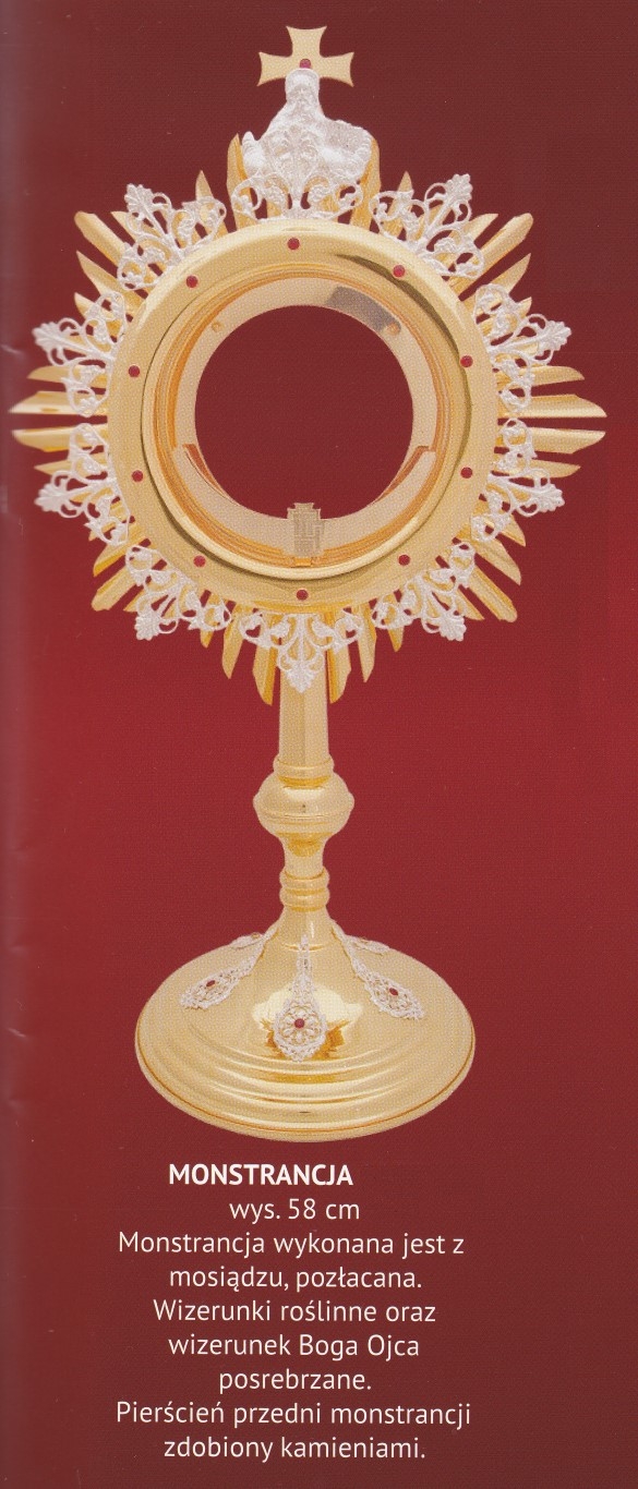 Monstrancja pozłacana wys. 58 cm (19) - MONSTRANCJE - zdjęcie 2 - Monstrancja pozłacana wys. 58 cm (19)