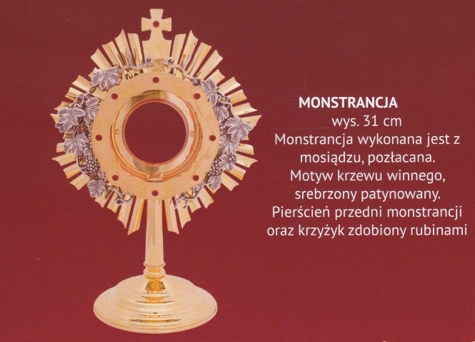 Monstrancja pozłacana wys. 31 cm (21) - MONSTRANCJE - zdjęcie 2 - Monstrancja pozłacana wys. 31 cm (21)