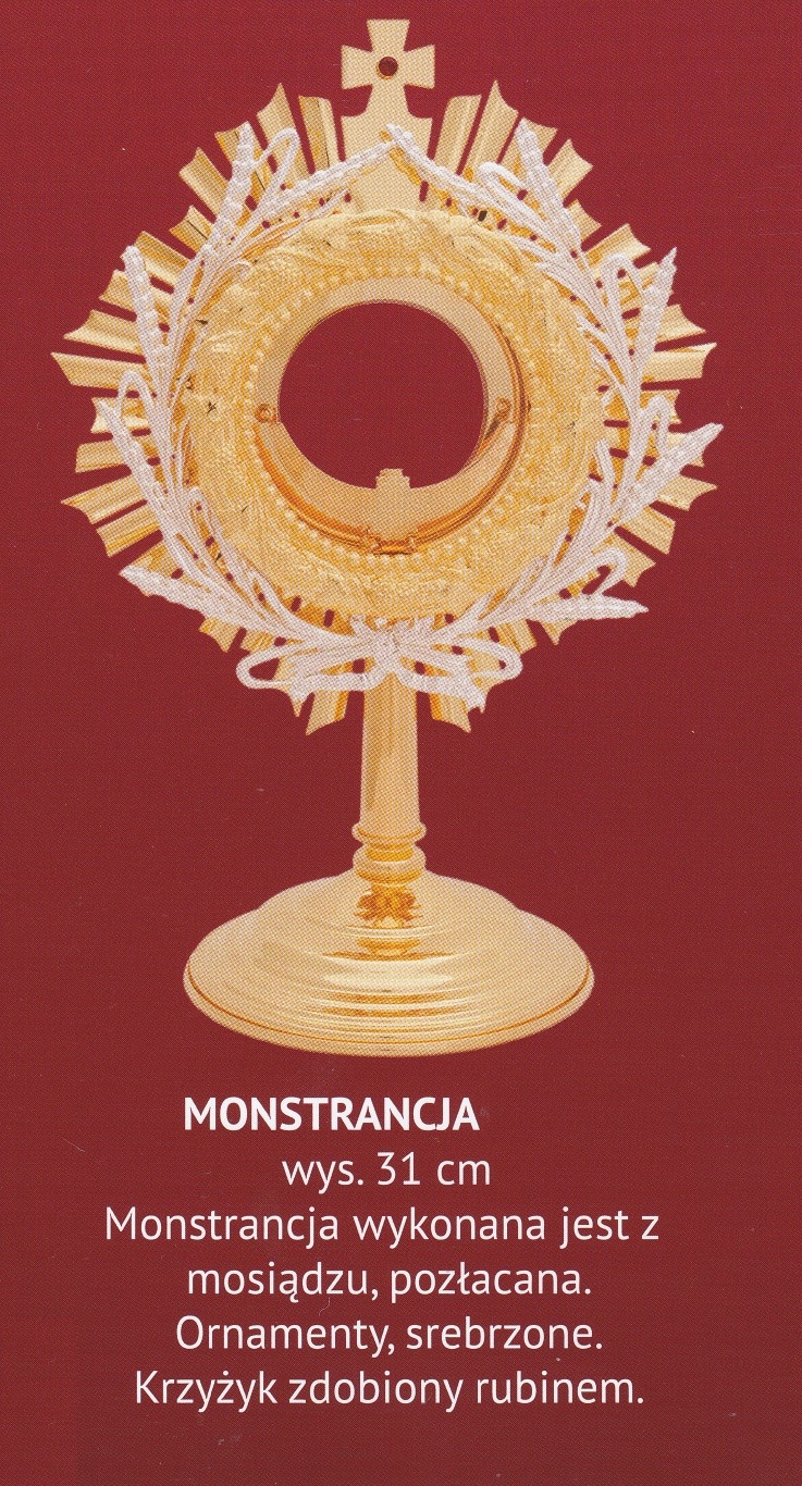 Monstrancja pozłacana wys. 31 cm (22) - MONSTRANCJE - zdjęcie 2 - Monstrancja pozłacana wys. 31 cm (22)