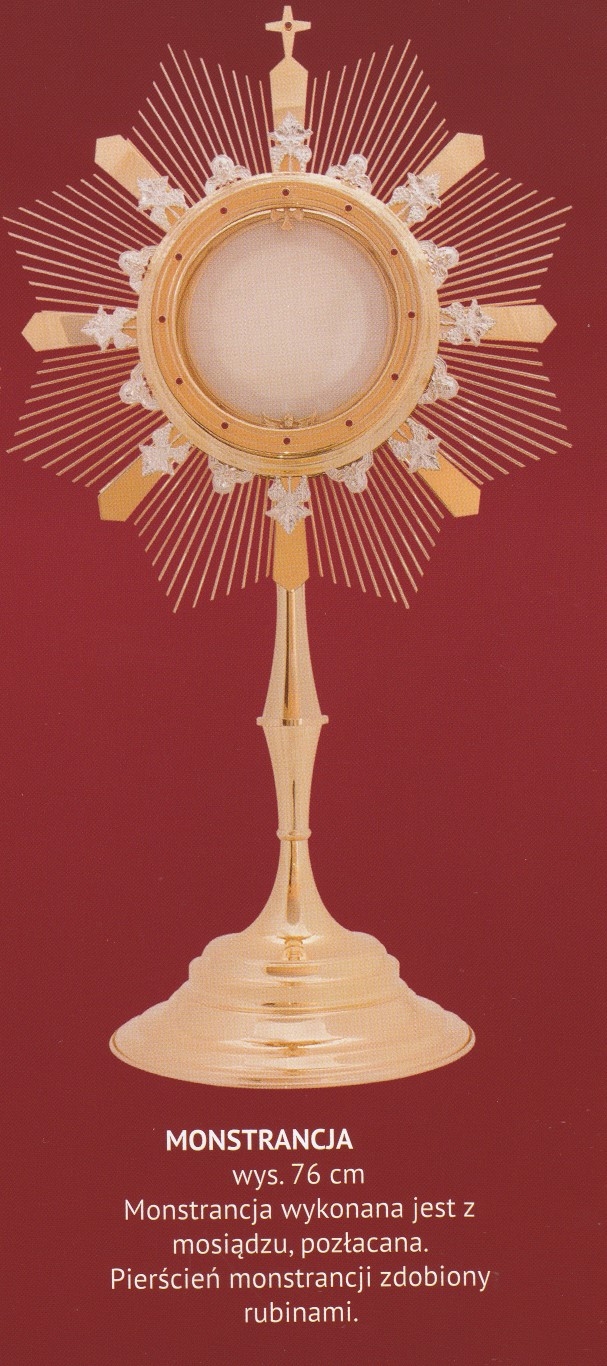 Monstrancja pozłacana wys. 76 cm (25) - MONSTRANCJE - zdjęcie 2 - Monstrancja pozłacana wys. 76 cm (25)