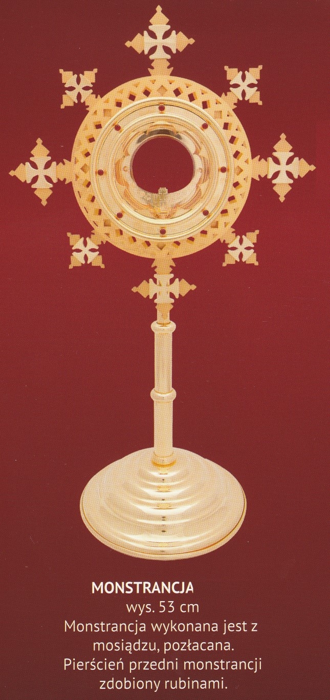 Monstrancja pozłacana wys. 53 cm (26) - MONSTRANCJE - zdjęcie 2 - Monstrancja pozłacana wys. 53 cm (26)