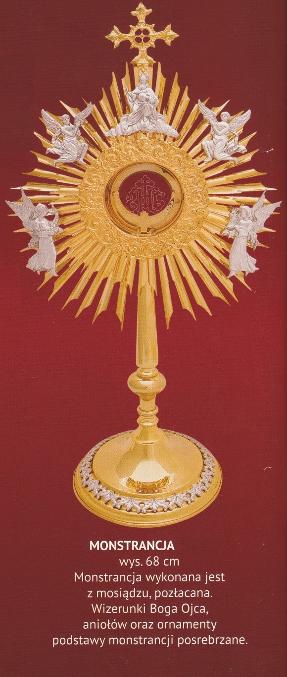 Monstrancja pozłacana wys. 68 cm (27) - MONSTRANCJE - zdjęcie 2 - Monstrancja pozłacana wys. 68 cm (27)