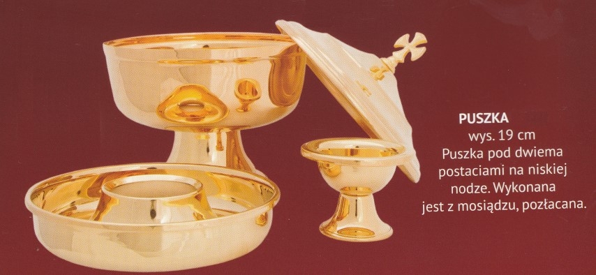 Puszka liturgiczna pod dwiema postaciami - 19 cm - PUSZKI MSZALNE - zdjęcie 2 - Puszka liturgiczna pod dwiema postaciami - 19 cm