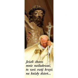 Baner religijny - Święty Jan Paweł II Jezus na krzyżu - Wielki Post