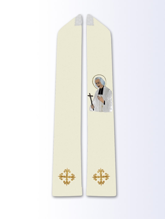 Stuła z wizerunkiem św. Jan Maria Vianney - Z POSTACIAMI - Nowość