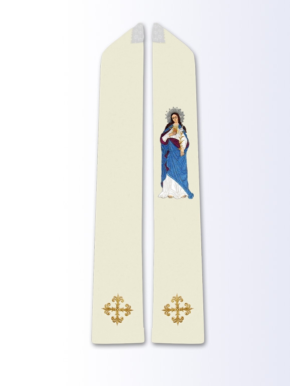 Stuła z wizerunkiem Matki Bożej- Serce Maryi - Z POSTACIAMI - Nowość