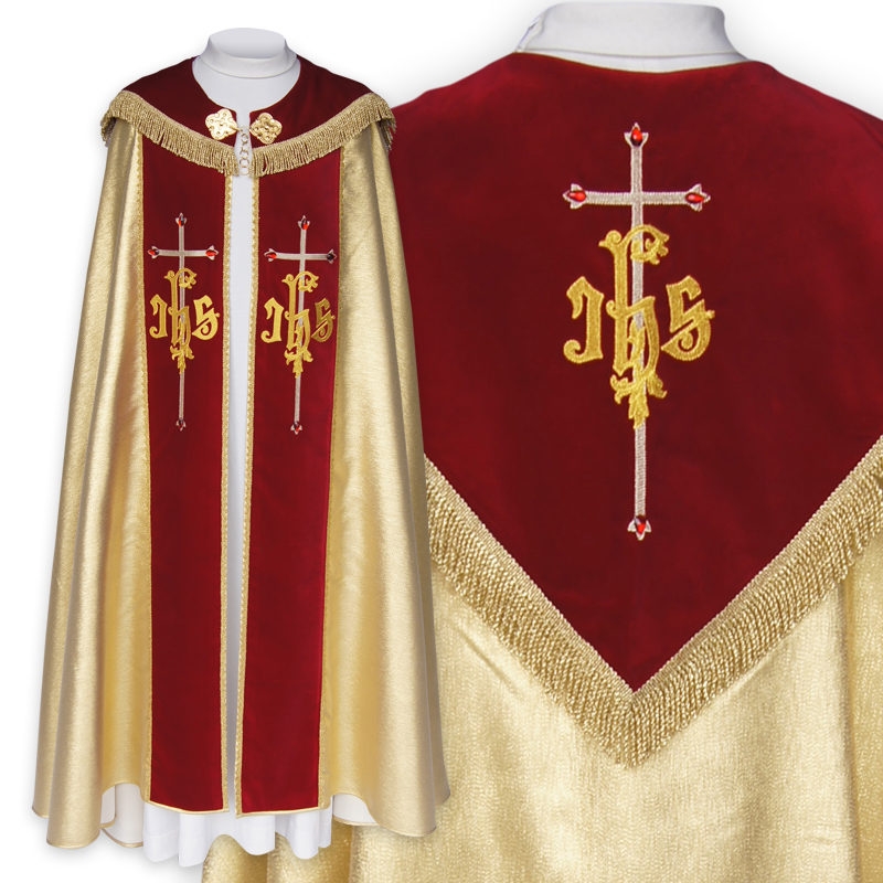 Kapa haftowana IHS (11b) - KAPY LITURGICZNE - Nowość