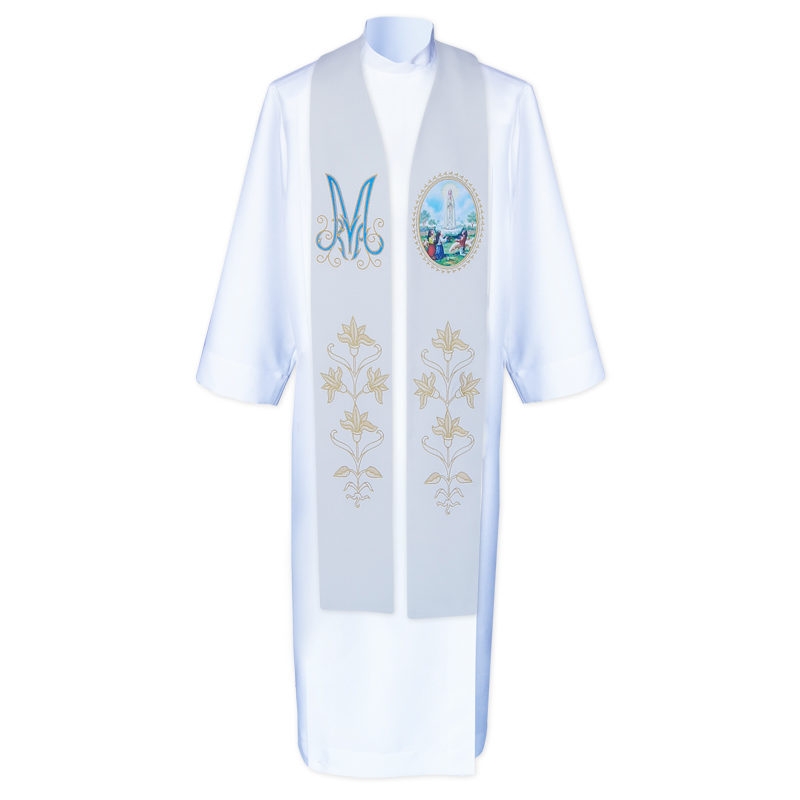 Stuła kapłańska Matka Boża Fatimska (1) - Z POSTACIAMI - Nowość