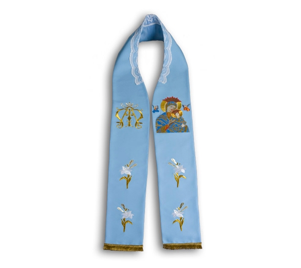 Stuła kapłańska - MB Nieustającej Pomocy (14) - Z POSTACIAMI - Nowość