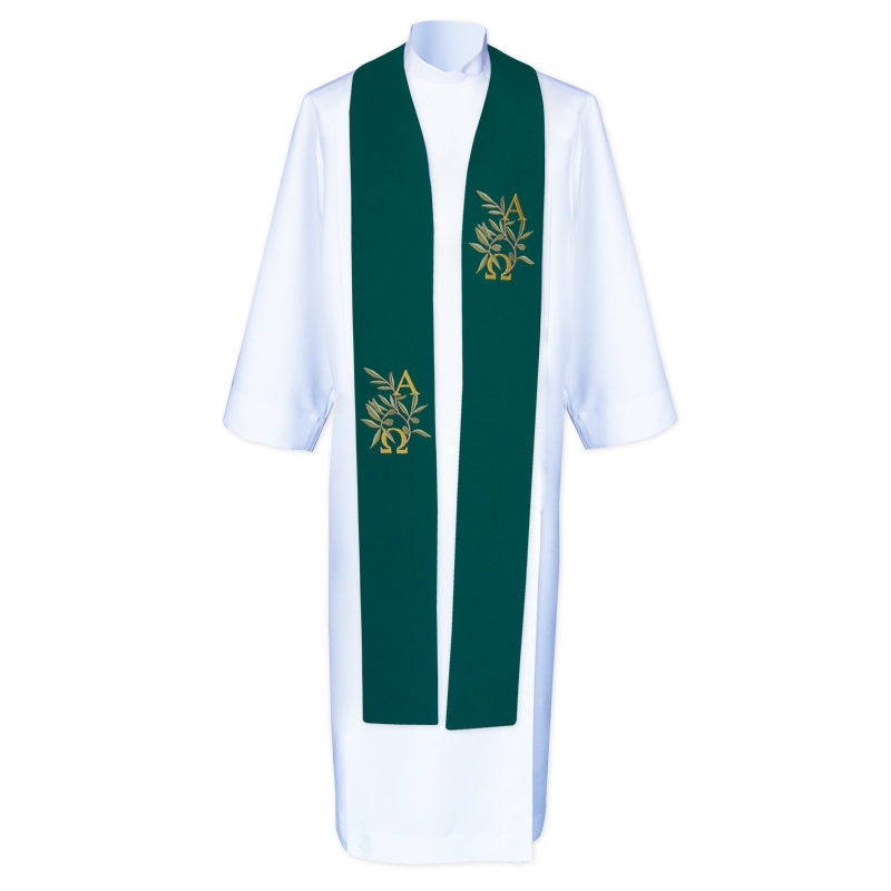 Stuła kapłańska Alfa i Omega - haftowana (4) - EUCHARYSTYCZNE - zdjęcie 3 - Stuła kapłańska Alfa i Omega - haftowana (4)