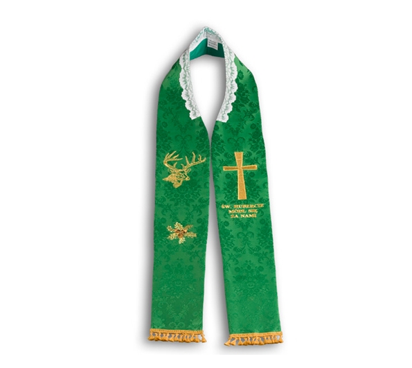 Stuła kapłańska - Św. Hubercie módl się za nami. - Z POSTACIAMI - Nowość