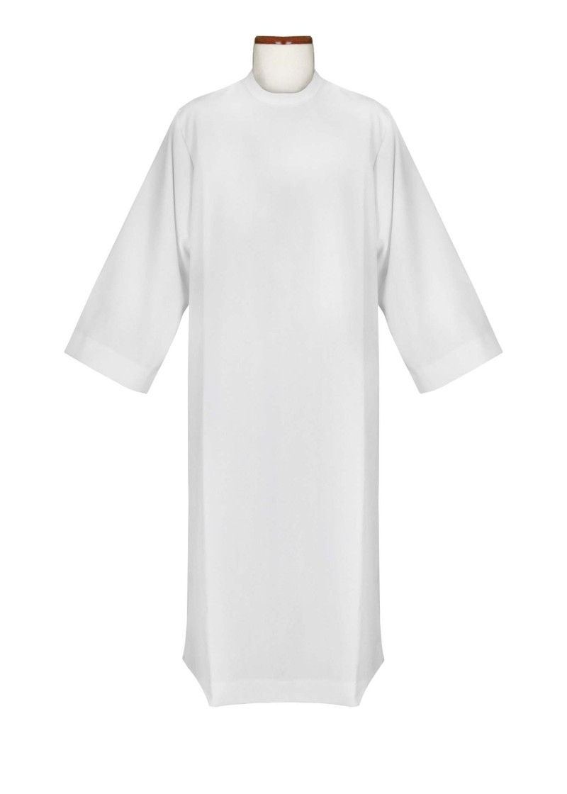 Alba kapłańska gładka, stójka - KOMŻE I ALBY  KAPŁAŃSKIE - Nowość