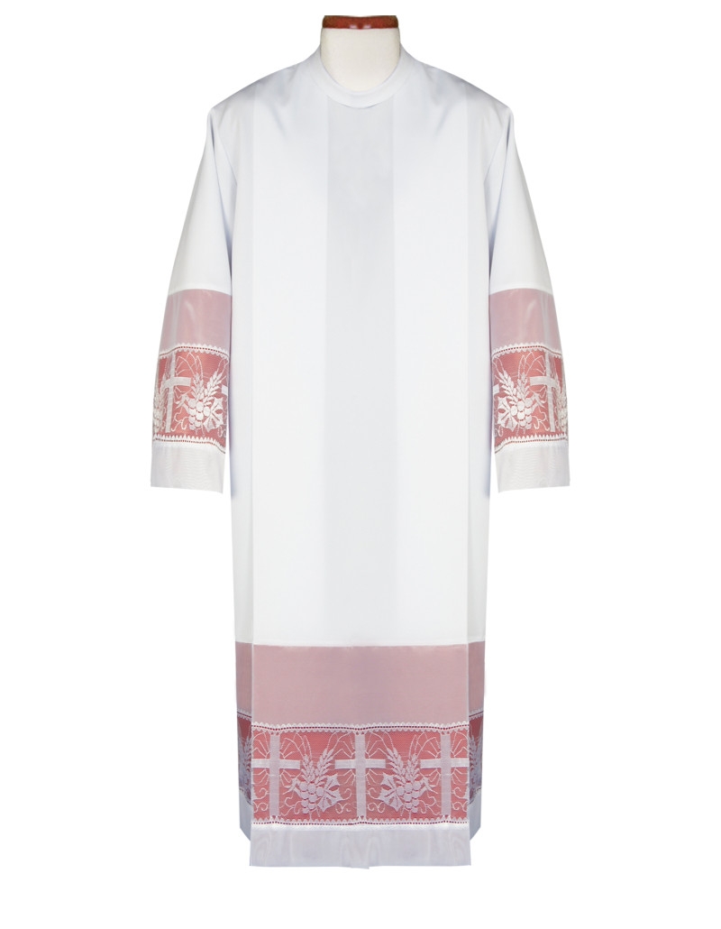 Alba kapłańska z podpinką, zakładki - KOMŻE I ALBY  KAPŁAŃSKIE - Nowość