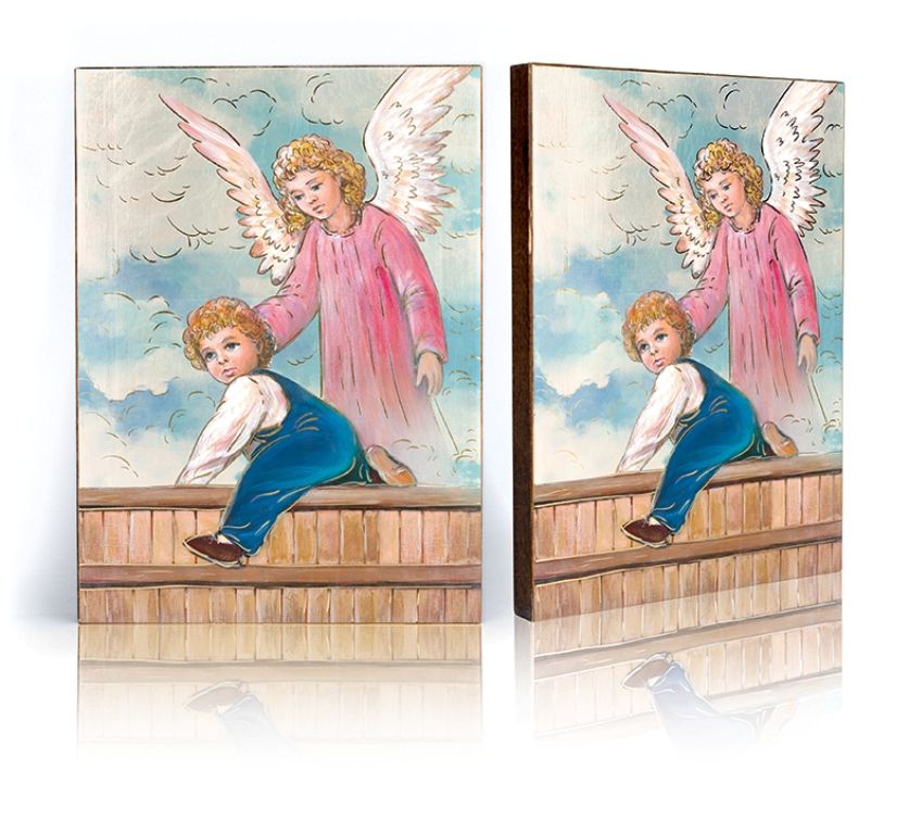 Ikona Anioł Stróż - płotek (37) - Chrzest Święty - Nowość