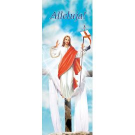 Baner na Wielkanoc "Alleluja!" - błękitny (9) - WIELKANOC