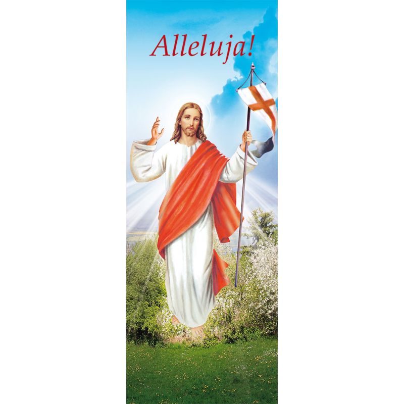 Baner na Wielkanoc "Alleluja!" - błękitny (10) - WIELKANOC - Baner na Wielkanoc "Alleluja!" - błękitny (10)
