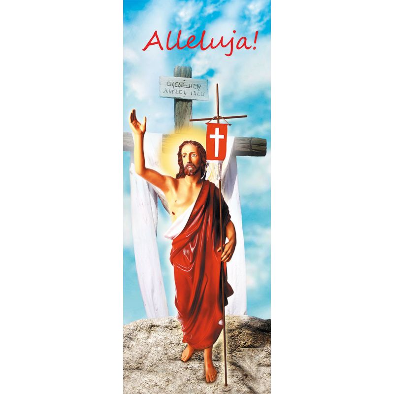Baner na Wielkanoc "Alleluja!" - błękitny (11) - WIELKANOC - Baner na Wielkanoc "Alleluja!" - błękitny (11)