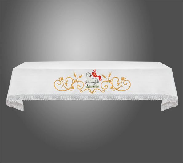 Obrus ołtarzowy wielkanocny  - Baranek (2) - OBRUSY OŁTARZOWE - zdjęcie 2 - Obrus ołtarzowy wielkanocny - Alleluja (2)