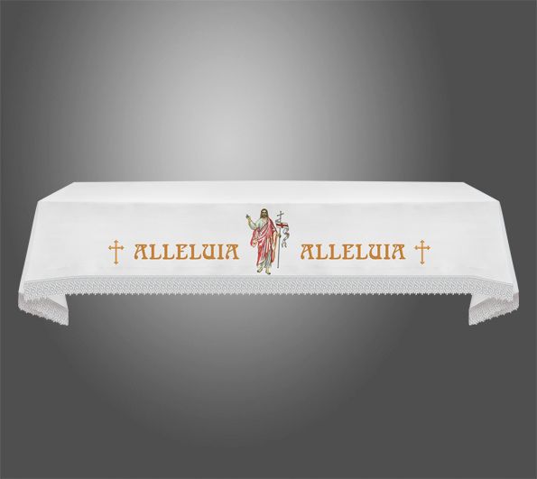 Obrus ołtarzowy wielkanocny  - Alleluja + Chrystus (4) - OBRUSY OŁTARZOWE - zdjęcie 2 - Obrus ołtarzowy wielkanocny  - Alleluja + Chrystus (4)