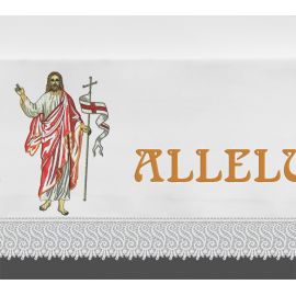 Obrus ołtarzowy wielkanocny  - Alleluja + Chrystus (4) - OBRUSY OŁTARZOWE