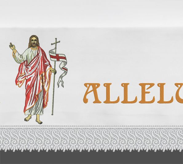 Obrus ołtarzowy wielkanocny  - Alleluja + Chrystus (4) - OBRUSY OŁTARZOWE - Nowość