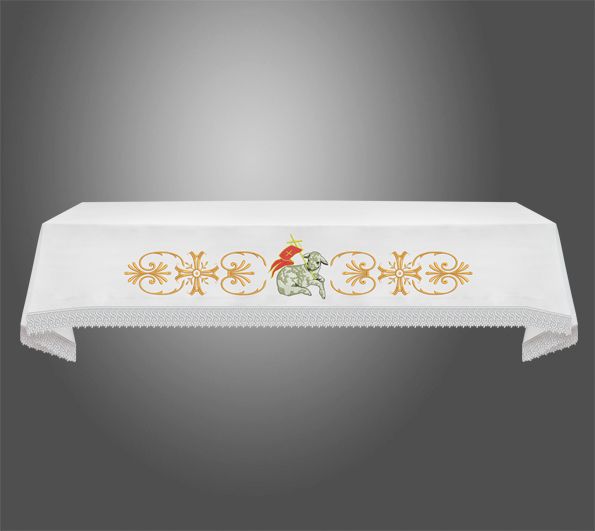 Obrus ołtarzowy wielkanocny  - Baranek (4A) - OBRUSY OŁTARZOWE - zdjęcie 2 - Obrus ołtarzowy wielkanocny  - Baranek (4)