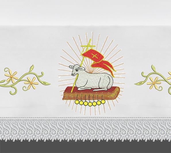 Obrus ołtarzowy wielkanocny  - Baranek (5) - OBRUSY OŁTARZOWE - Nowość
