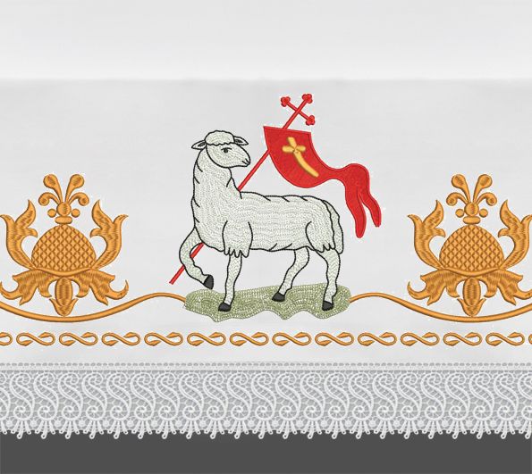 Obrus ołtarzowy wielkanocny  - Baranek (6) - OBRUSY OŁTARZOWE - Nowość