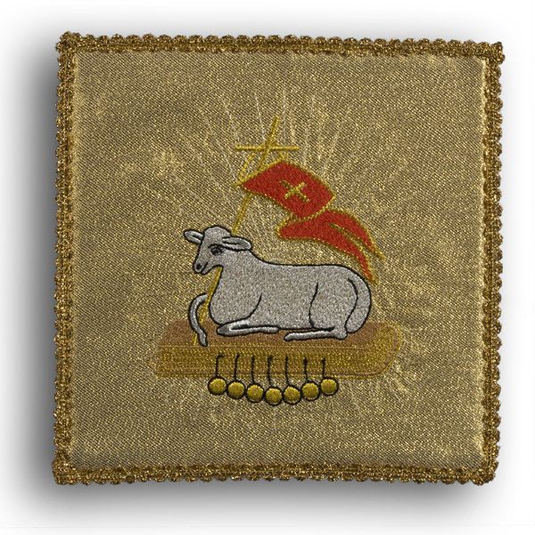 Palka haftowana złota - Baranek Ofiarny - kolor złoty - Nowość