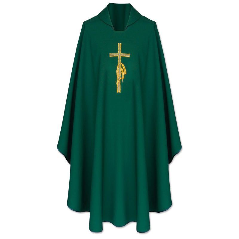 Ornat krzyż + kłosy (kolory liturgiczne) - Ornaty haftowane - zdjęcie 3 - Ornat krzyż + kłosy (kolory liturgiczne)