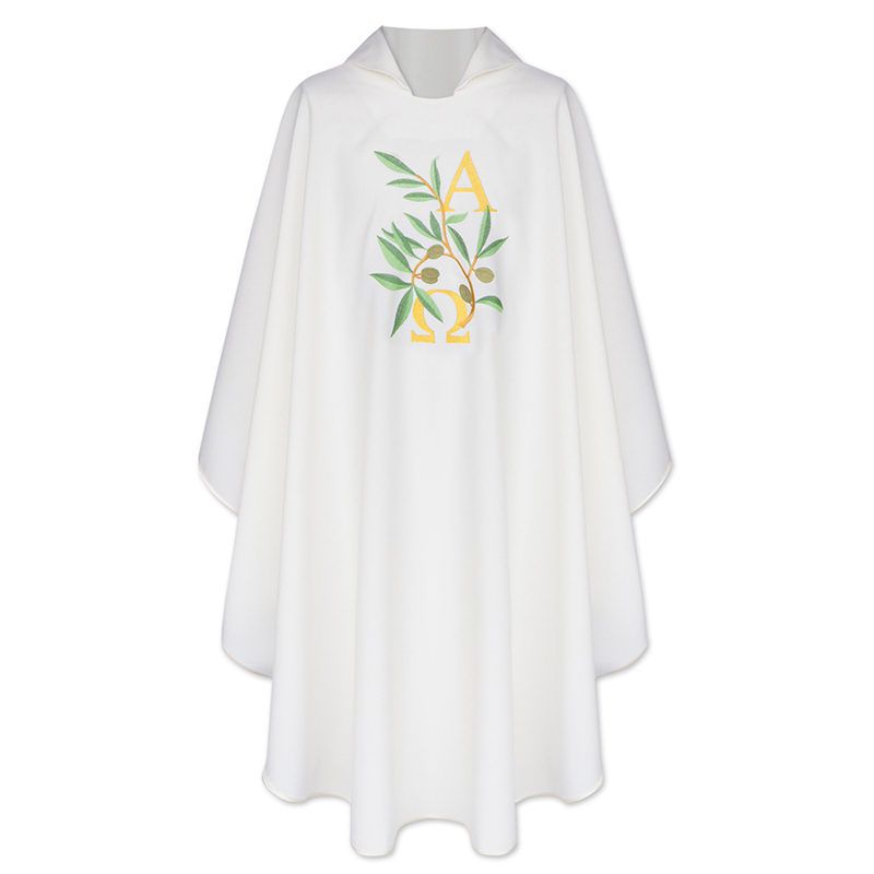 Ornat Alfa Omega+kłosy (kolory liturgiczne) - Ornaty haftowane - zdjęcie 3 - Ornat Alfa Omega+kłosy (kolory liturgiczne)