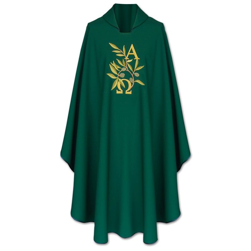 Ornat Alfa Omega+kłosy (kolory liturgiczne) - Ornaty haftowane - zdjęcie 4 - Ornat Alfa Omega+kłosy (kolory liturgiczne)