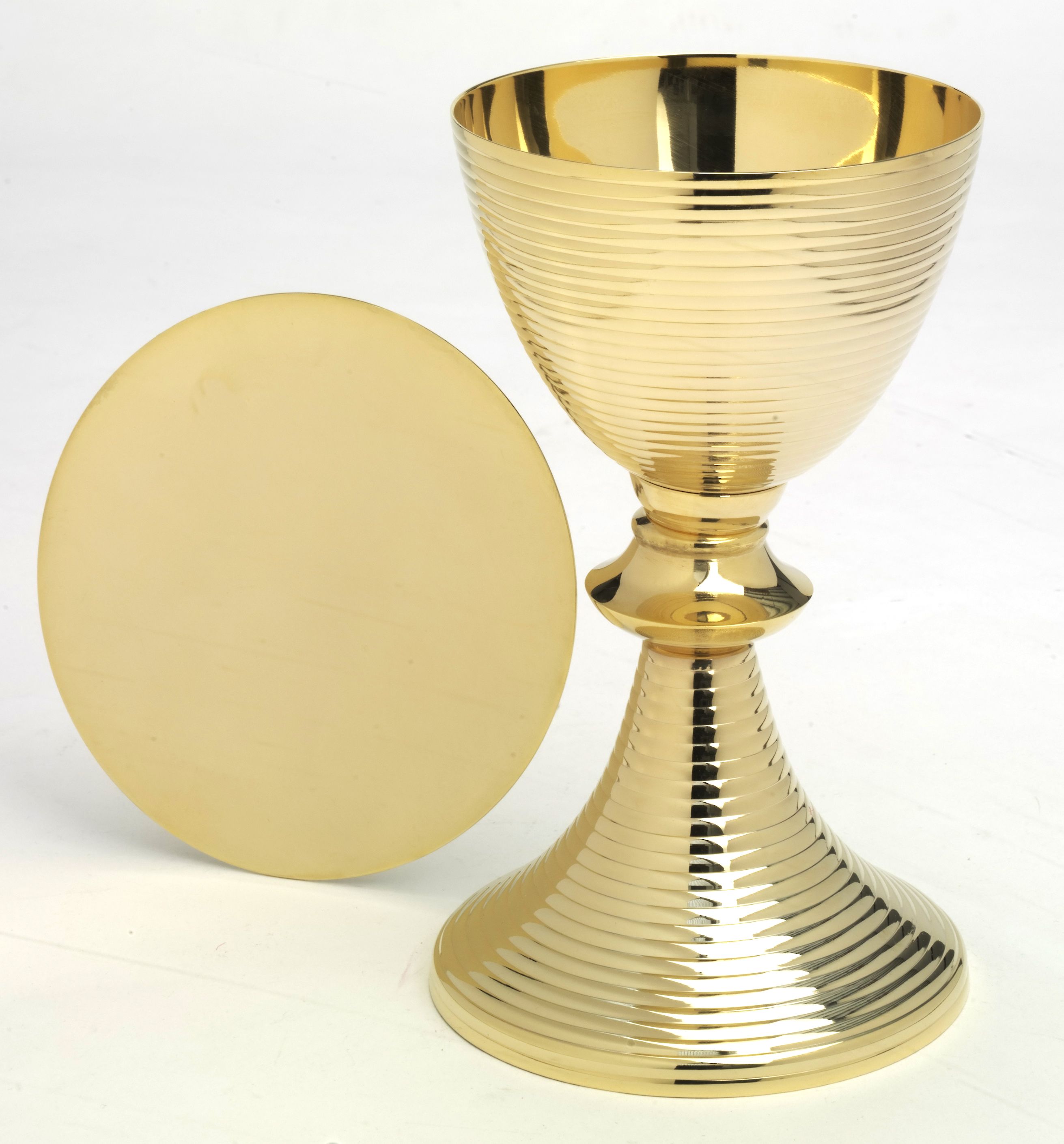 Kielich pozłacany + patena - 21 cm. - KIELICHY MSZALNE - Nowość