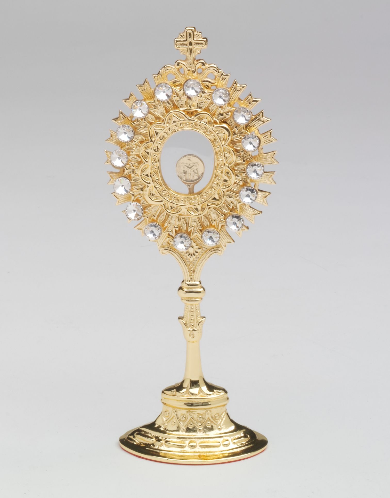 Relikwiarz - 20 cm z kamieniami szlachetnymi, pozłacany - RELIKWIARZE - Nowość