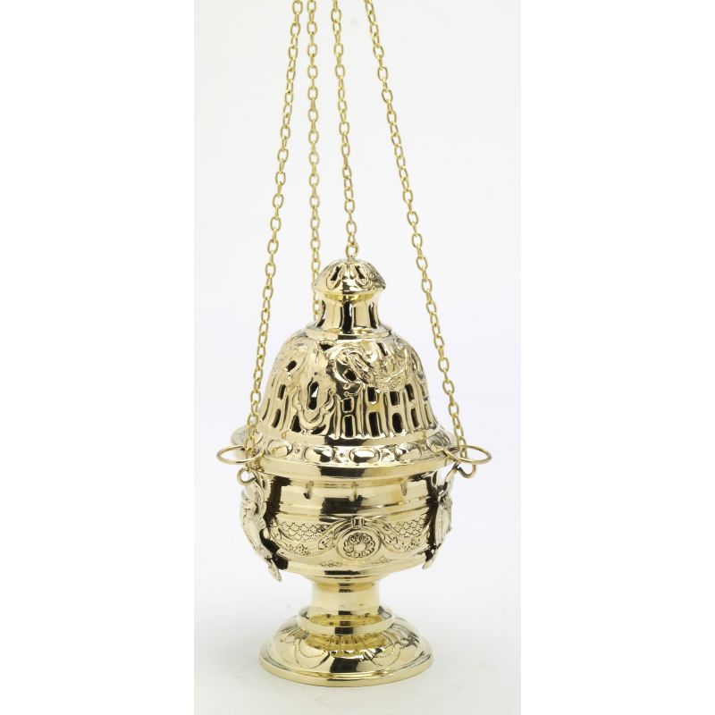 Trybularz mosiężny - 24 cm - TRYBULARZE, ŁÓDKI - Trybularz mosiężny - 24 cm